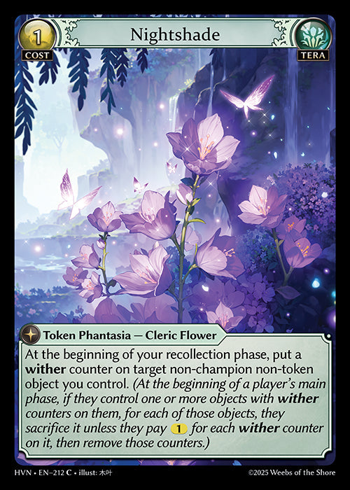 Grand Archive single card - HVN - EN-212 - Nightshade(C)