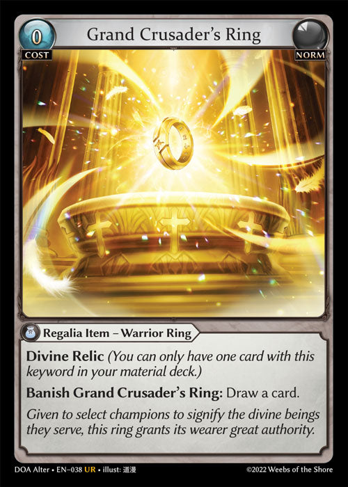 Grand Archive single card - DOA Alter - en-038 - Grand Crusader's Ring(UR)