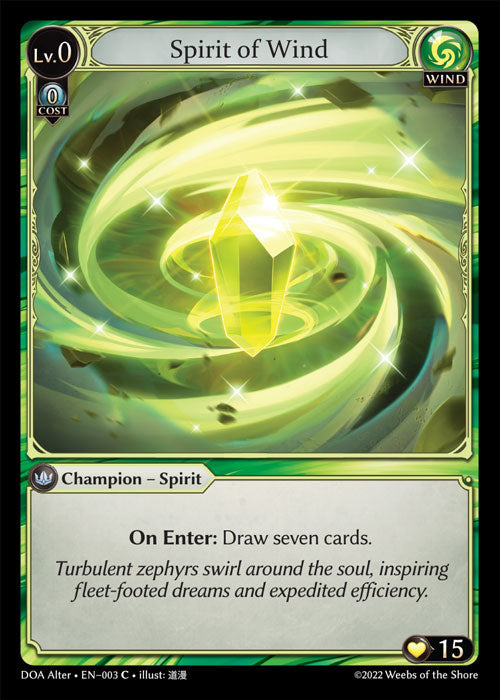 Grand Archive single card - DOA Alter - en-003 - Spirit of Wind(C)