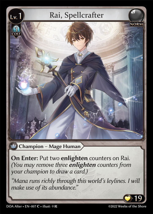 Grand Archive single card - DOA Alter - en-007 - Rai, Spellcrafter(C)