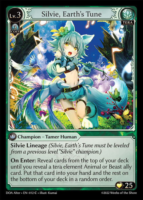 Grand Archive single card - DOA Alter - en-012 - Silvie, Earth's Tune(C)