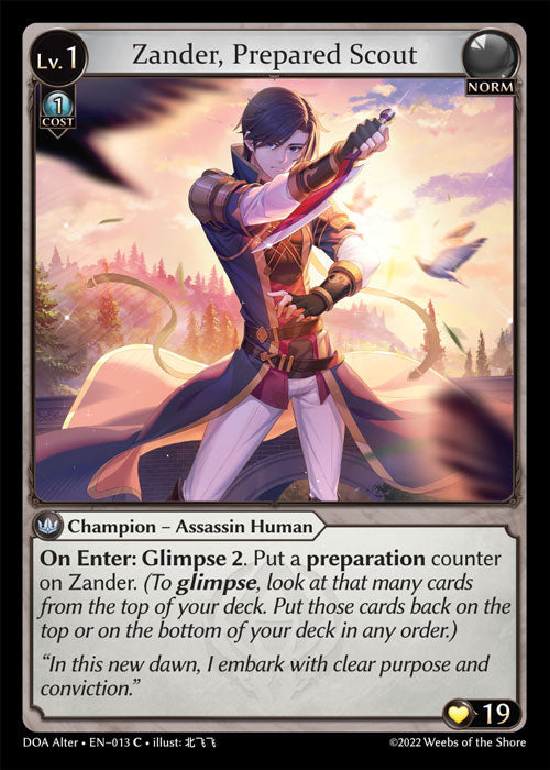 Grand Archive single card - DOA Alter - en-013 - Zander, Prepared Scout(C)