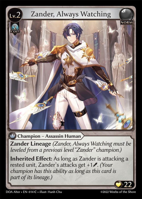 Grand Archive single card - DOA Alter - en-014 - Zander, Always Watching(C)