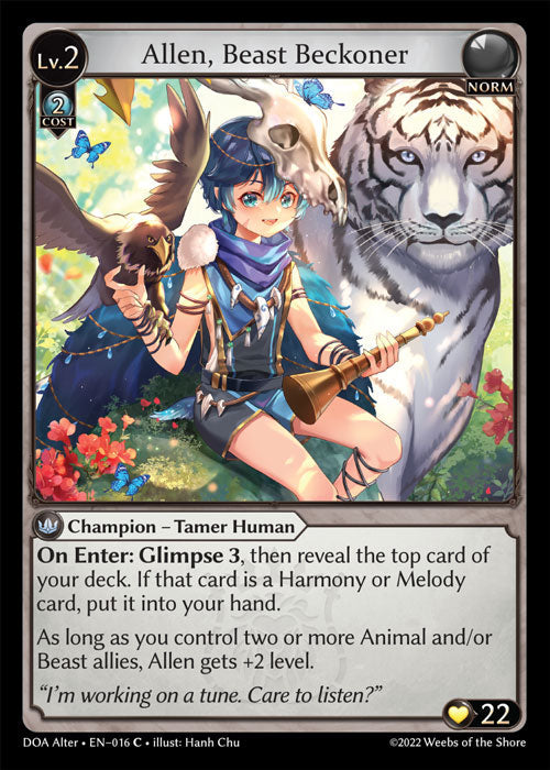 Grand Archive single card - DOA Alter - en-016 - Allen, Beast Beckoner(C)