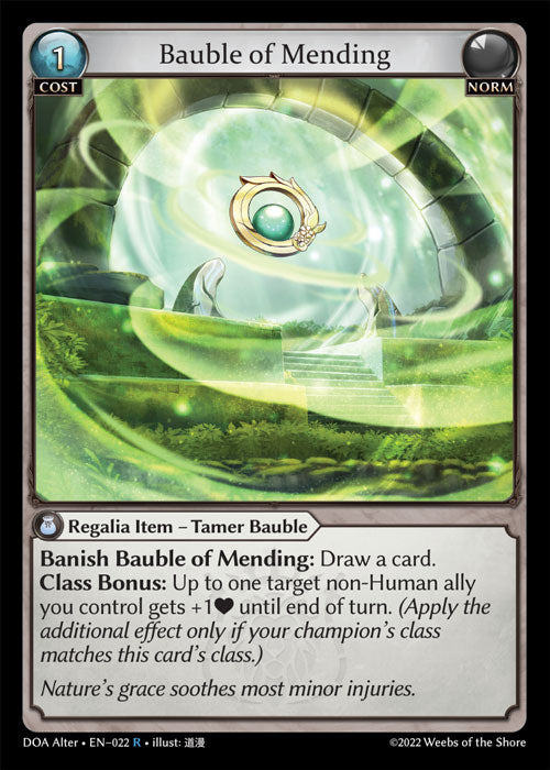 Grand Archive single card - DOA Alter - en-022 - Bauble of Mending(R)