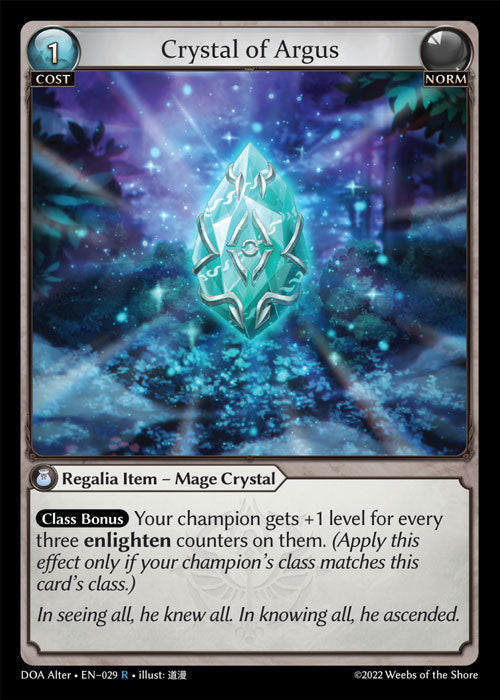 Grand Archive single card - DOA Alter - en-029 - Crystal of Argus(R)