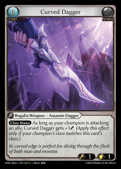 Grand Archive single card - DOA Alter - en-031 - Curved Dagger(U)