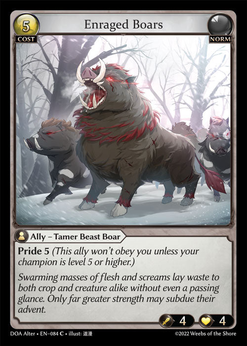 Grand Archive single card - DOA Alter - en-084 - Enraged Boars(C)