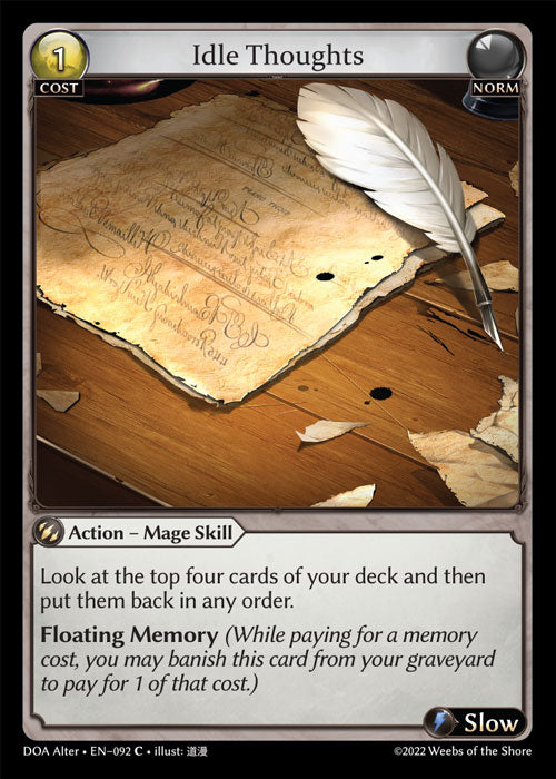 Grand Archive single card - DOA Alter - en-092 - Idle Thoughts(C)