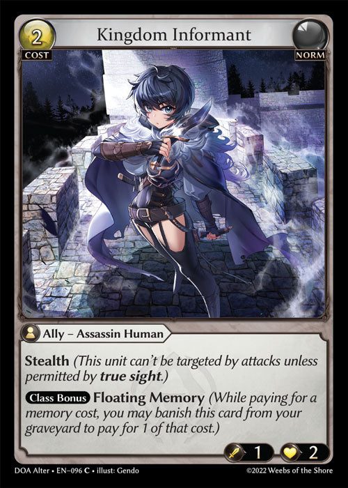 Grand Archive single card - DOA Alter - en-096 - Kingdom Informant(C)