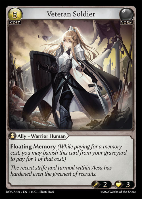 Grand Archive single card - DOA Alter - en-115 - Veteran Soldier(C)