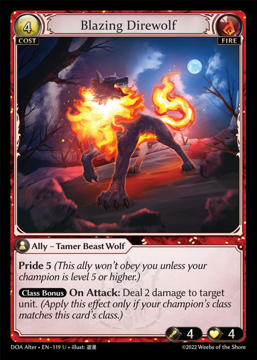 Grand Archive single card - DOA Alter - en-119 - Blazing Direwolf(U)
