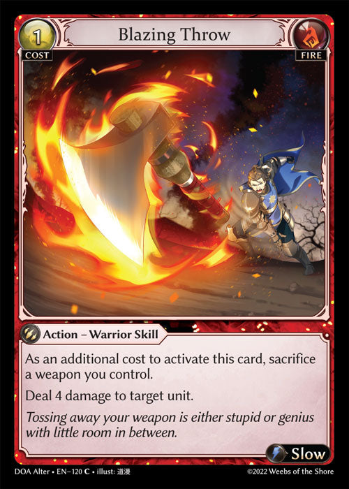 Grand Archive single card - DOA Alter - en-120 - Blazing Throw(C)