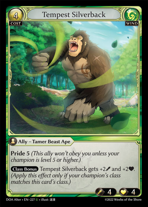 Grand Archive single card - DOA Alter - en-227 - Tempest Silverback(U)