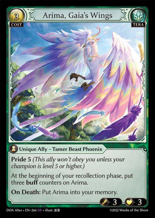 Grand Archive single card - DOA Alter - en-266 - Arima, Gaia's Wings(SR)