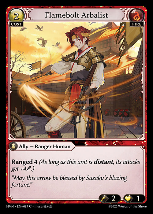 Grand Archive single card - HVN - EN-087 - Flamebolt Arbalist(C)